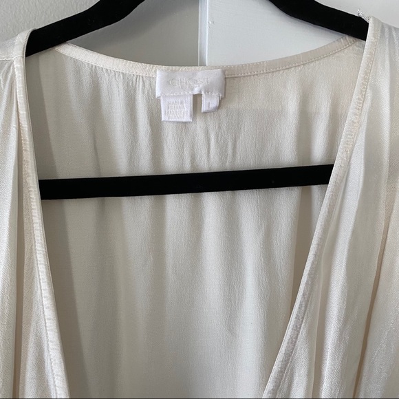 Ghost White Silk Wrap Dress - Picture 5 of 6